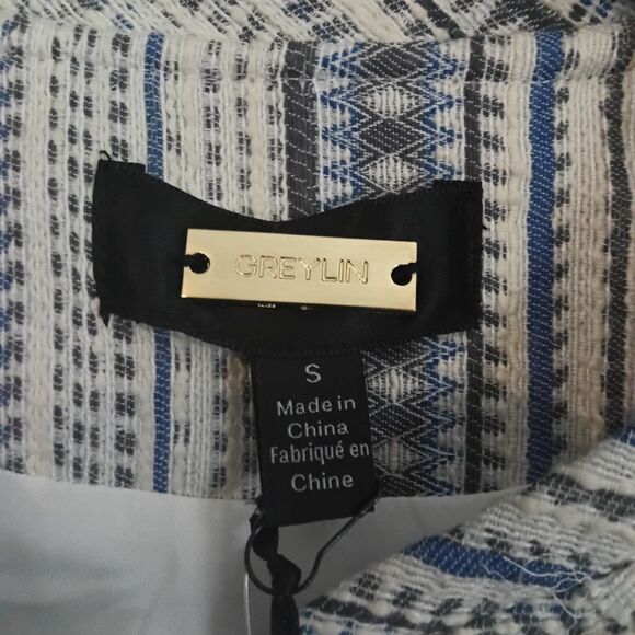 Greylin x Anthropologie NWT Sz. S Tweed Frayed Crop Jacket Blazer MSRP 148 - Picture 5 of 16